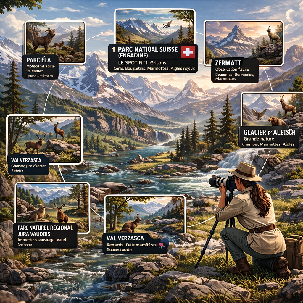 Les meilleurs endroits pour observer les animaux en Suisse : guide complet