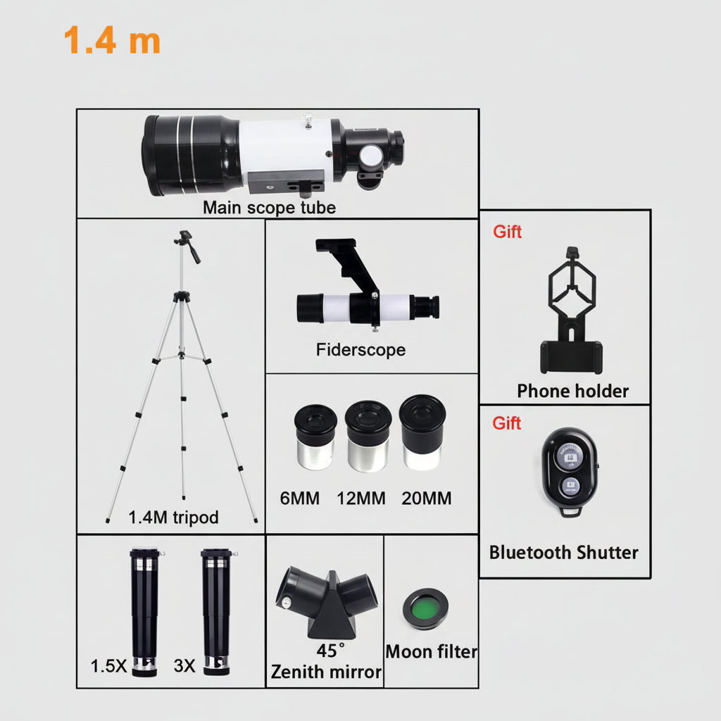 Télescope Astronomique HD 150× – Monoculaire 70 mm