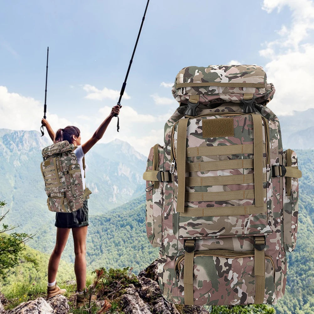 Sac à Dos Tactique 80L – Sac de Randonnée Étanche