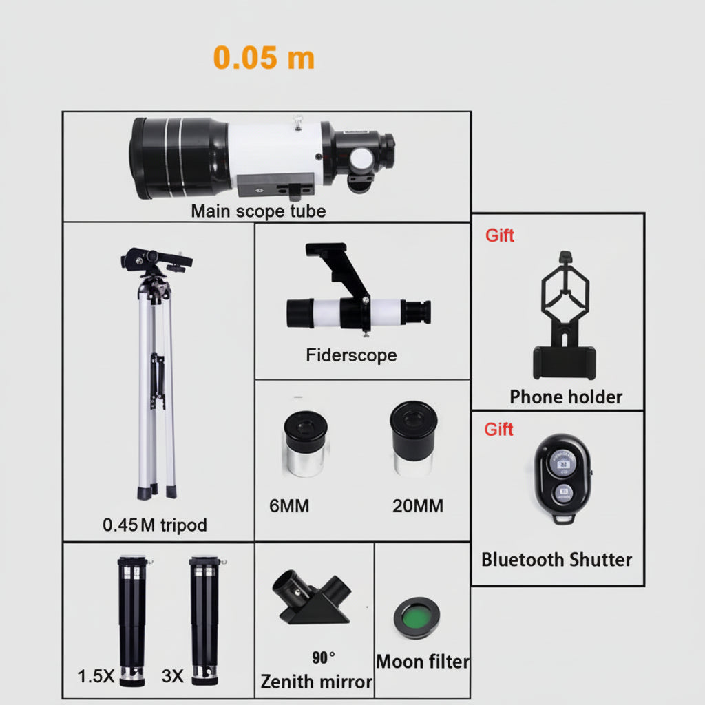 Télescope Astronomique HD 150× – Monoculaire 70 mm