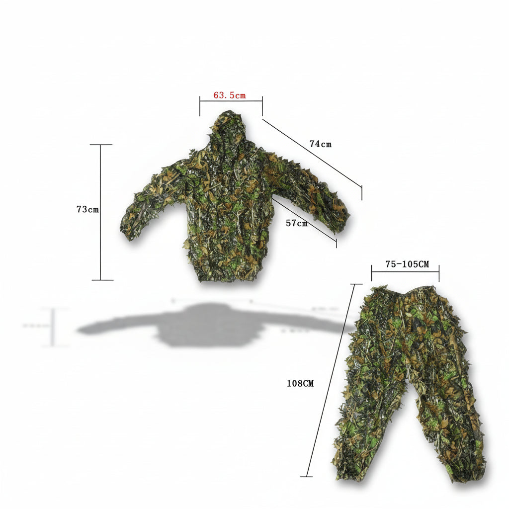 Tenue Ghillie 3D Feuilles Camouflage