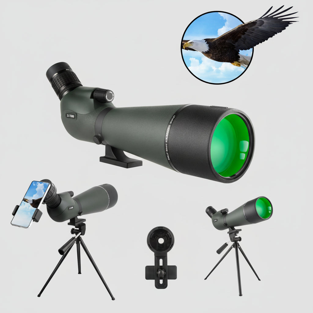 Longue-vue 25–75×80 HD – Zoom Ultra Puissant, Objectif 80 mm